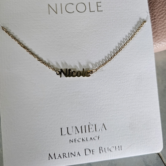 "Nicole" Lumiela Goldtone Necklace and Patstel Pink Clutch - Picture 6 of 6